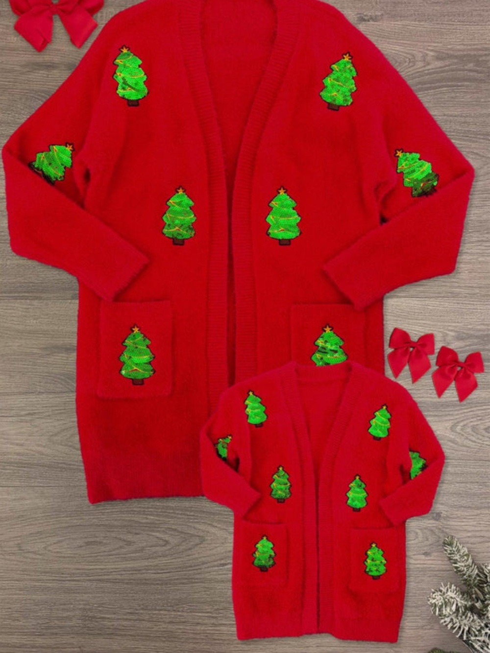 BRAND NEW!  Cozy Sequin Christmas Tree Cardigan 5T